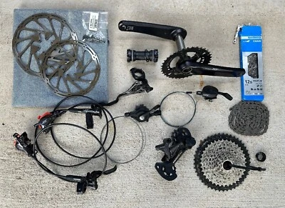 SHIMANO Deore XT M8100 2x12 Speed MTB Groupset & sram Brakes Rotors EUC - Image 1 of 4