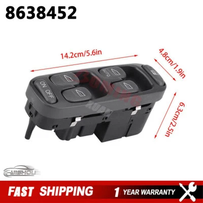 8638452 Front Left Power Window Switch Master Switch Fits For Volvo V70 S70 C70 - Image 1 of 4