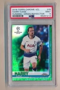 2018 Topps Chrome UCL Running Green Refractor #48 Harry Kane /99 PSA 9 - Picture 1 of 2