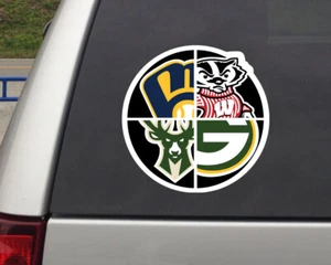 Wisconsin - Milwaukee Green Bay Packers Bucks Brauer Autoaufkleber - Wandtattoo - Bild 1 von 3