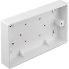Double gang 32mm White Surface Mount Twin Back Box Tough Shatter Resistant PVC