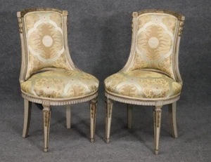 Nice Pair French Louis XVI Paint Decorated Side Chairs, Circa 1920s - Picture 1 of 12