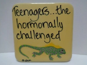 Teenagers.. the hormonally challenged iguana refrigerator magnet vintage - Picture 1 of 7