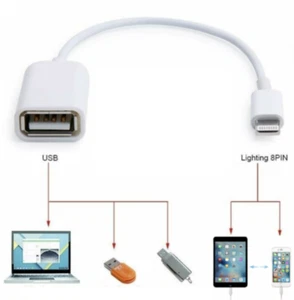 8pin iOS OTG Daten Kabel auf USB Buchse Adapter für iPhone iPad Pro Max Plus - Bild 1 von 7