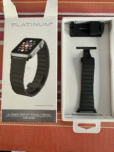 NOWY Platynowy pasek łączący Apple Watch czarny 42mm 44mm pasuje do stali nierdzewnej - Zdjęcie 1 z 3