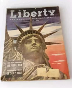 Liberty Magazine May 1950 Statue Of Liberty Cover Vtg Retro Classic Ads - Picture 1 of 10
