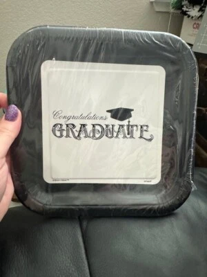 Unique Simply Grad Congratulations Graduate 8ct. Paper Plates 8-3/4" Tableware - Image 1 of 2