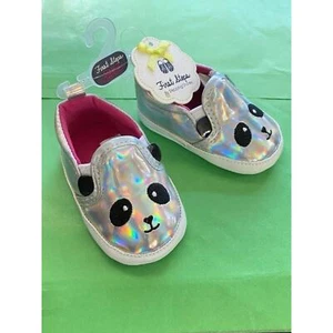 NWT Baby Girl First Steps Baby Soft Walking Slip-On Shoes Size 6-9 Months Panda - Picture 1 of 6