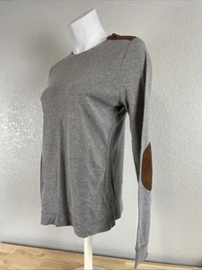 Lauren Ralph Lauren Brown Leather Patch Top Size Med Zipper Shoulder Elbow Patch - Picture 1 of 7