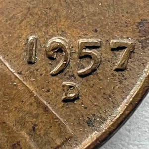 1957 D Lincoln Wheat Cent Error Strong Mechanical Shelf Doubling 1C Penny Coin - Picture 1 of 19