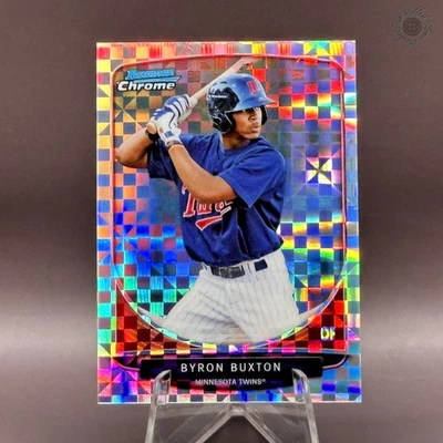 2013 Bowman Chrome Byron Buxton Mini Refractor X-Fractor /100 1st Card #1 - Image 1 of 3