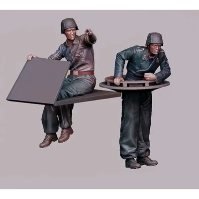 1/35 2pcs Resin Model Kit German Soldiers Tank Crew WW2 Unpainted - Image 1 of 3