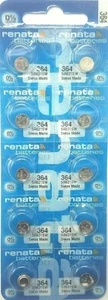 364 Renata Swiss Made Silver Oxide Watch 0% MERCURY Battery 10 Pcs - Picture 1 of 3