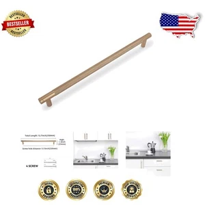 High-Quality 10-Pack Cabinet Pulls - 12-5/8 Inch Champagne Copper Knurled Design - Picture 1 of 7