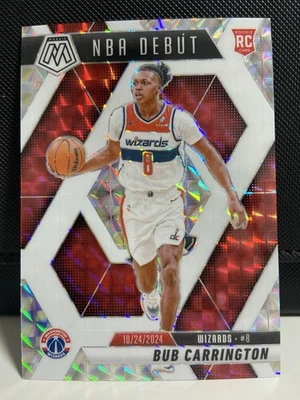 Bub Carrington 2024-25 Panini Mosaic Basketball NBA Debut White Prizm RC 09/35 - Bild 1 von 2