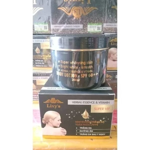 Livy's Crema Corporal Super VIP Esencia Herbal Vitamina Blanqueamiento Corporal FPS 60 + 250g - Imagen 1 de 4