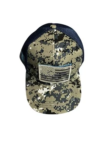 NUOVO berretto cappello da uomo base ball taglia unica regolabile mimetico bandiera USA maglia - Foto 1 di 3