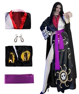 One Piece Boa Hancock Cosplay Kimono Costume Dress+Cape empress queen army suit - Picture 1 of 11