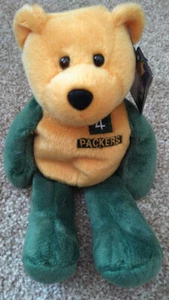 Green Bay Packers Brett Favre Green Gold NFL Plüschbär 1998 Limited Treasures - Bild 1 von 2