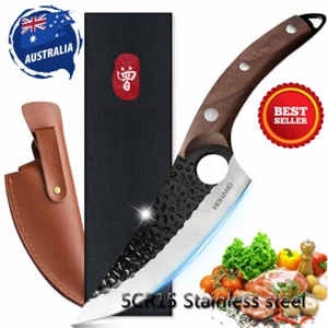 Butcher Knife High Carbon Steel Handmade Forged Meat Cleaver Kitchen Knives AU - Picture 1 of 9