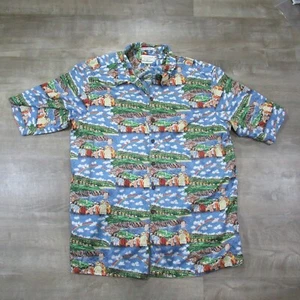 Reyn Spooner Hemd Herren XLarge Blau Guy Buffet Ägyptische Baumwolle Hemd All Over - Bild 1 von 9