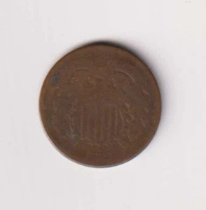 E2413: 1865 Two Cents Shield, AG - Imagen 1 de 2