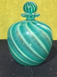 Botella de aroma/perfume de vidrio Guernsey con tapón, C.20 soplada a mano - Imagen 1 de 11