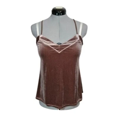 Cami de terciopelo de encaje para mujer Gilligan & O'Malley talla S en marrón Foto 1 de 4