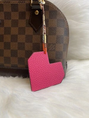 кожаный розовый сердце сумка подвеска брелок автомобиля брелок ручной работы подарок новый - Изображение 1 из 2