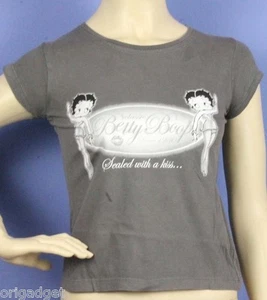 MAGLIETTA STAMPATA BETTY BOOP ELASTICIZZATA DONNA T SHIRT UFFICIALE BB0719 grey - Imagen 1 de 1