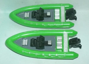 Two 1/64 Scale Plastic Pontoon Boats (Inflatable Style Raft) Greenbrier Toys - Picture 1 of 5