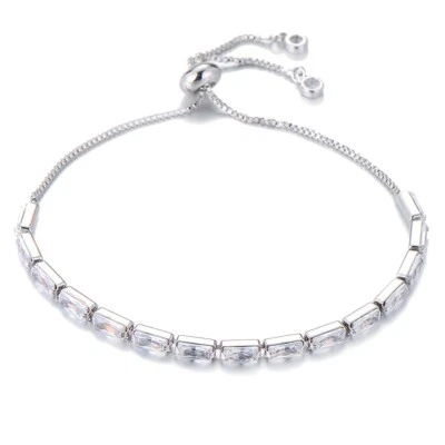 ZARD Tennis Bolo Bracelet in Clear Emerald-Cut CZ Sterling Silver - Image 1 of 4