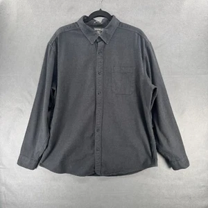 Eddie Bauer Shirt Mens Size XL Gray Chamois Flannel Long Sleeve Button Down - Picture 1 of 10