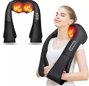 Shiatsu Back Neck and Shoulder Massager with Heat Deep Tissue 3D Kneading Pillow - Picture 1 of 10