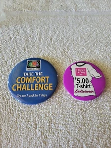 Hanes Her Way Ladieswear and Fruit of the Loom Comfort Challenge Buttons - Picture 1 of 2