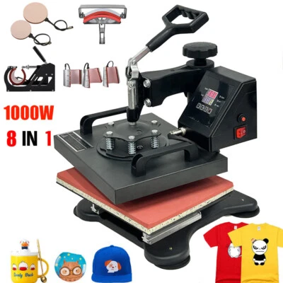 Pressa a Caldo 30x25cm 8in1 Termopressa Calore Stampa Tessile Trasferimento - Immagine 1 di 4
