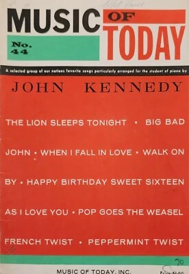 Music Of Today N0 44 John Kennedy Lion Sleeps Piano Sheet Music Book m1 - Image 1 of 3