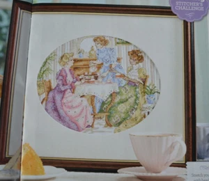 Cross Stitch Chart - High Society Ladies Having Afternoon Tea Historical Sampler - Picture 1 of 1