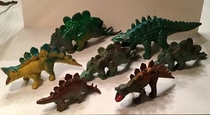 Vintage Lot of 7 Small Plastic Toy Dinosaurs 2.5”- 6” Long Pre Owned - Picture 1 of 9