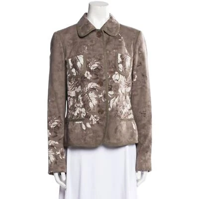 Chaqueta Blazer Etro Para Mujer Lana Taupe Estampado Multi Floral Botón Frontal Nueva con Etiquetas Foto 1 de 4