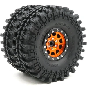 2x RC 1.9 Tires Tyres 121mm & 1.9 Beadlock Wheels Rim For 1/10 Mud Crawler Scx10 - Picture 1 of 16