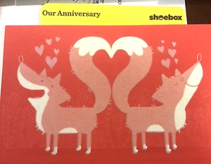 Shoebox, OUR ANNIVERSARY Card, for WIFE or HUSBAND "HAPPY ANNIVERSARY FOXIE" SB2 - Picture 1 of 3