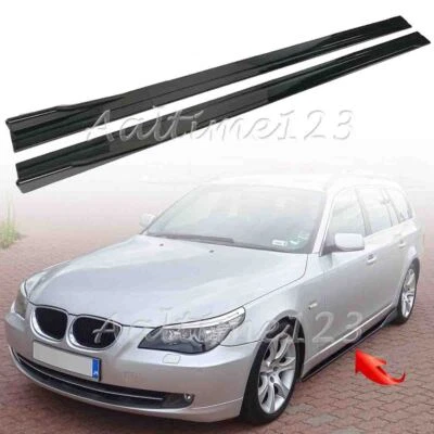 For BMW E60 E61 5-Series 2004-2010 Gloss Side Skirt Rocker Panel Splitter Lip Foto 1 de 4