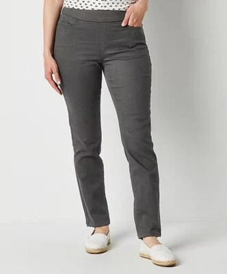 Liz Claiborne Womens Amber Straight Leg Pants Size 4 Gray Comfort Stretch — 第 1/4 张图片