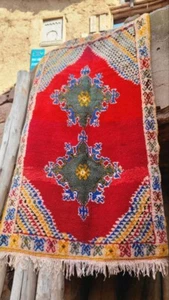 Antique Original Moroccan Berber carpet handwoven rug for home decor & collector - Picture 1 of 7