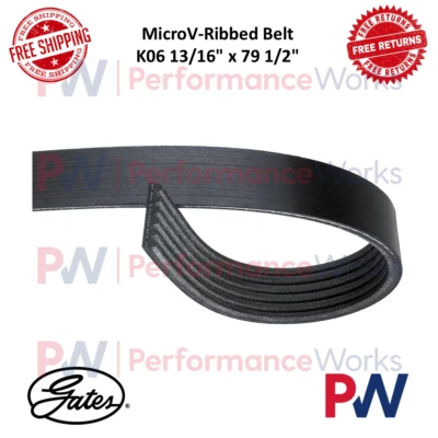 Cinturón acanalado Gates Micro-V estándar 6 costillas EPDM para Chevrolet, Hyundai, Jeep, Kia Foto 1 de 4