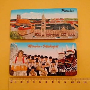 MUNICH OCTOBERFEST☑️MINCHEN☑️ Resin CERAMIC Magnet Set OF 2 ☑️ LOT115 ☑️ORIGINAL - Picture 1 of 2