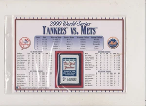 POSTAL SERVICE YANKEES/METS 2000  WORLD SERIES STAT CARD U S TO HONOR YANKEES - Picture 1 of 2