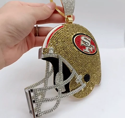 New Handmade  8''  San Francisco SF 49ers High Quality Huge Helmet Necklace Cover