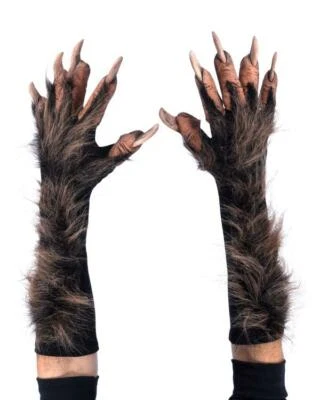 Zagone Werwolf Handschuhe Hände Fell Brown Erwachsene Unisex Halloween Kostüm - Bild 1 von 4